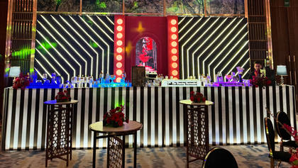 Bar and Backdrop — After Party decor — Alka x Manish